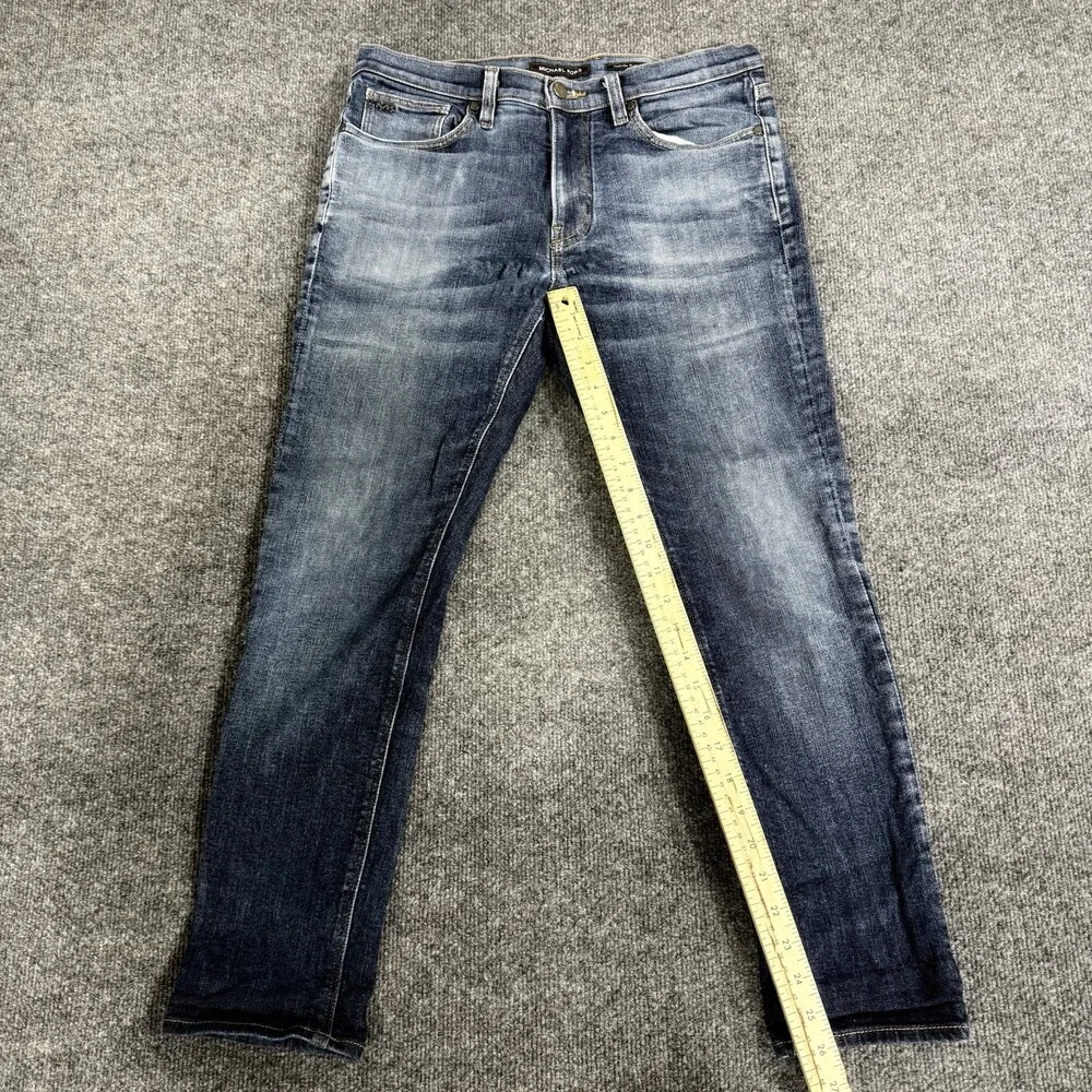 Michael Kors Parker Slim Fit Jeans Mens 32x30 Blue Stretch Denim Distressed